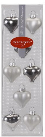 Inge Glas Christbaumaufhänger, Silber Glanz/weiß matt