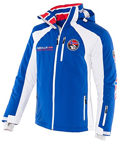 Nebulus Herren Skijacke Maestro SKI, warme Jacke, praktische Skijacke und Winterjacke, blau-weiß - XXL