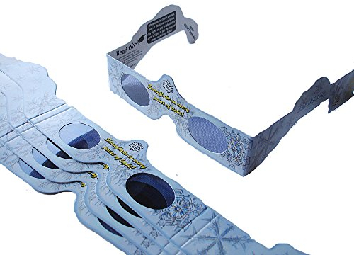 Perspektrum 3D Shop 5 Stück HoloSpex 3D Brille Snow Flake, Schneeflocke, Weihnachten (Happy Eyes, Holiday Specs) / Weihnachtsbrille, Effektbrille, Partybrille, Spaßbrille