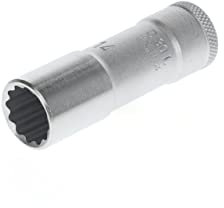GEDORE Douille longue, Entraînement 3/8 10 mm, 12 pans, Diamètre 14 mm, Outil, D 30 L 14, Acier chromé