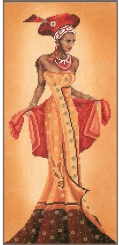 Lanarte Counted Cross Stitch Kit: African Fashion I, NA, 20 x 40cm