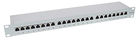 InLine® Patchfeld Cat.6, 24-Fach, 48,26cm (19), 1HE, lichtgrau, RAL7035
