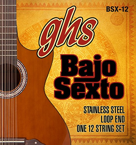GHS Strings - Bajo Sexto Strings - Stainless Steel - Bright and Power Sound - 12 Strings - BSX-12 SET