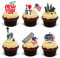 30 Kuchendekorationen zum Aufstellen aus Esspapier, New-York-City-Thema.