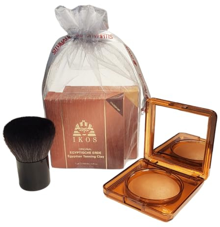 Ikos Egyptische Erde 7g naturelle & mediterran + Kabuki Pinsel im praktischen Davartis Organzabeutel