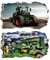 2Pcs Wandtattoo Traktor Trecker 3D Effekt XXL Farm Feld Landwirtschaft Wandaufkleber Fenster Selbstklebend für Junge Kinderzimmer Groß 1000mmx600mm v08