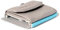 Space Products ® Leder Mini Geldbörse mit Münzfach I Handgemacht in Europa I 15 Karten + Geldscheine + Münzen + Schlüssel I Grey-Cyan I Spacewallet Push Surfer Grey