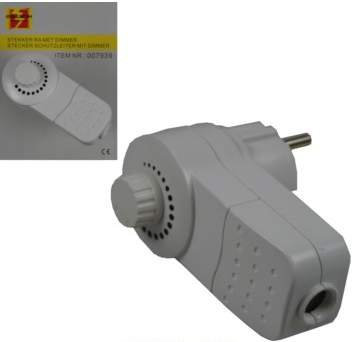 Neu Zwischenstecker weiß mit Dimmer Stecker Lichtdimmer Zwischenschalter Lampe