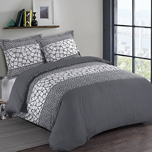 Vision - Parure Housse de Couette Arthur - Housse de Couette 260x240cm avec 2 taies Assorties 65x65cm - 100% Coton