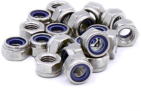 M8 (8 mm) Nyloc-Sechskantmutter (Typ-P) – Edelstahl (A2) (20 Stück)