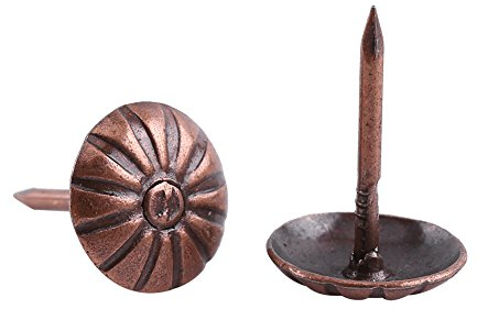 Walfront 100Pz Generico Rotondo a Testa Larga Chiodo, Liscio/Margherita/Quadrato/Prugna Chiodo per Il Pacchetto di Decorazione del Sofà(Crisantemo 11 × 16mm)