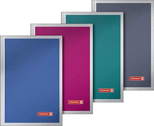 Baier & Schneider Brunnen 105597003, Notizbuch, A6, unliniert, Premium metallic (5 Stück 4 Farbig Sortiert)