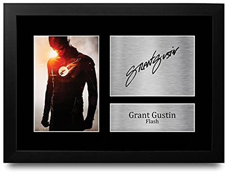 HWC Trading Grant Gustin A4 Gerahmte Signiert Gedruckt Autogramme Bild Druck-Fotoanzeige Geschenk Für The Flash Tv-Show-Fans