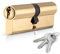 XFORT® Brass 35/55 Euro Cylinder Lock (90mm), Euro Door Barrel Lock with 3 Keys, Anti-Bump, Anti-Drill and Anti-Pick Door Lock with Key to Ensure High Security for Wooden, UPVC and Composite Doors.