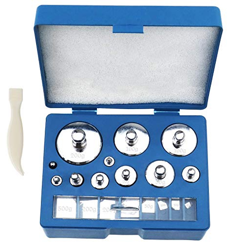 YINETTECH 19-TLG. Kalibrierungs Gramm Waagen Gewichte Kit mit 1 Pinzette 10 mg bis 200 g Digitalwaage Schmuck Wissenschaftslabor