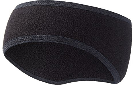 Ladeheid Herren Damen Fleece Stirnband Ohrenwärmer LA-204(Schwarz,One Size)