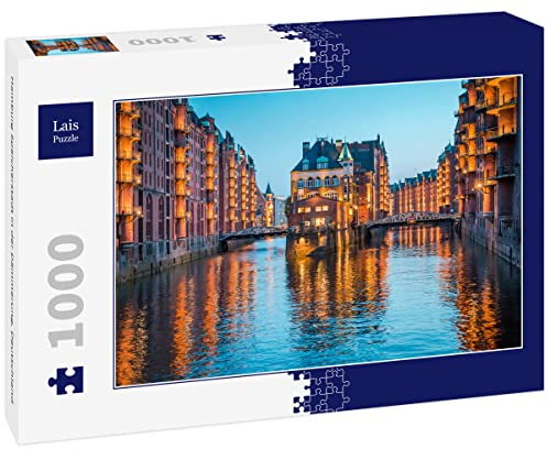 Lais Puzzle Hamburg Speicherstadt in der Dämmerung, Deutschland 1000 Teile