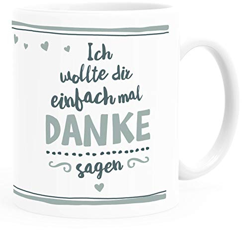 SpecialMe® Kaffeetasse Ich wollte dir einfach mal Danke sagen Pinguin Dankeschön-Geschenk personalisierte Geschenke Name mit Namen weiß/blau Keramik-Tasse
