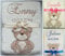 Babydecke mit Namen und Datum bestickt Baby Geschenke Geburt (Beige - Teddybär)