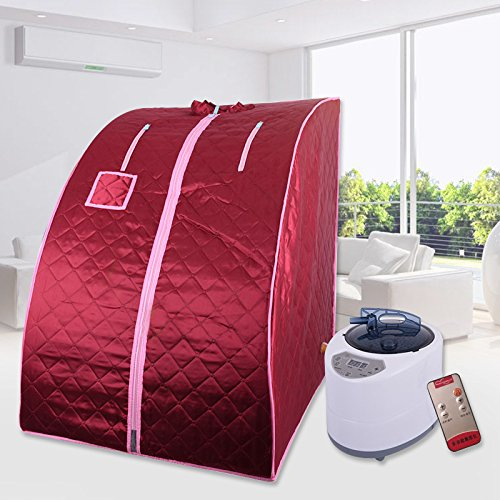 Saunas à domicile, familialsauna, sauna-spa portable pour une personne, Sauna à vapeur, 6 variantes de couleurs, env. 76 * 88 * 99 cm (Rouge)