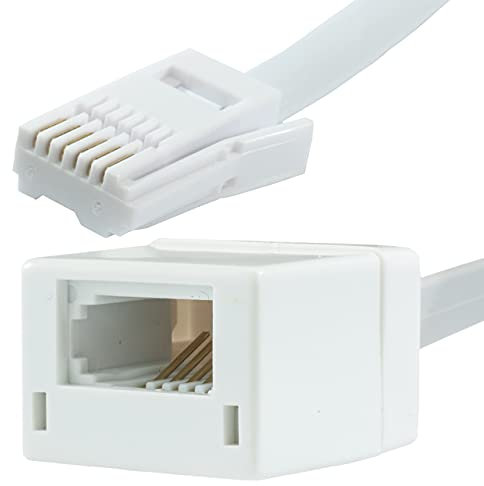 2M BT Telephone Extension Cable Phone Line Socket UK Landline Fax Male - Female