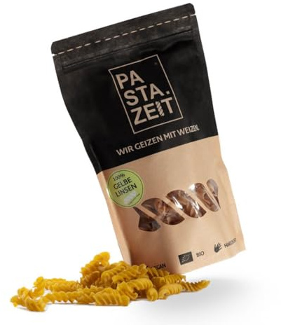 PASTAZEIT Bio Gelbe Linsen Nudeln - Protein Pasta - High Protein Noodle - Eiweiß Pasta - Ideal für Sportler - wenig Kohlenhydrate - vegetarisch, vegan (1 x 250g)