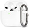 KOKOKA Case Cover Compatible with Airpods 3, Soft Silicone Skin Case Cover Shock-Absorbing Protective Case for Airpods 3rd Generation with Carabiner, Front LED Visible, White