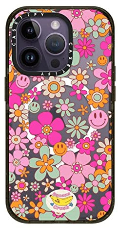 CASETiFY Impact iPhone 14 Pro Case [4X Military Grade Drop Tested / 8.2ft Drop Protection/Compatible with Magsafe] - Groovy Pattern Clear - Clear Black