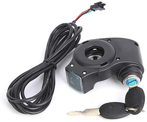 Joyzan E Bike Voltage Display, Ebike Thumb Throttle Accelerator LCD Digital Battery Voltage Speed Control Power Switch with Key Lock for Electric Scooter Electric Bike