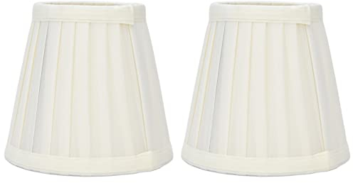 Alvinlite Kronleuchter-Lampenschirm, 2 Stück, Tischlampenschirm, Stoff, zum Aufstecken, Wandlampe, Kerzenschirm (Gelb)
