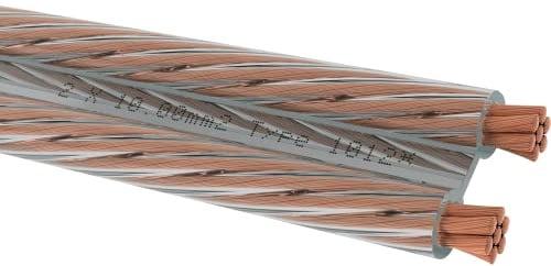 OEHLBACH Speaker Wire SP-100 - Câble de haut-parleur stéréo HI-FI - Câble d'enceinte avec OFC (cuivre sans oxygène) 2 x 10 mm² - Mini bobine de câble de haut-parleur - Transparent - 4 m