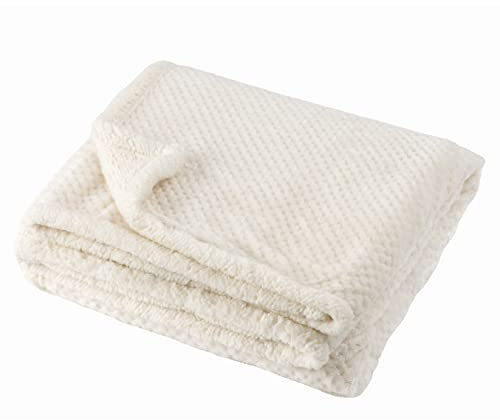 Baroni Home Fleecedecke, Kuscheldecke Flauschig, Dicke Sofaüberwurf, weiches Winterdecke für Bett und Sofa, Doppel- und Einzeldecke, Farbe (Creme, 150x200cm)