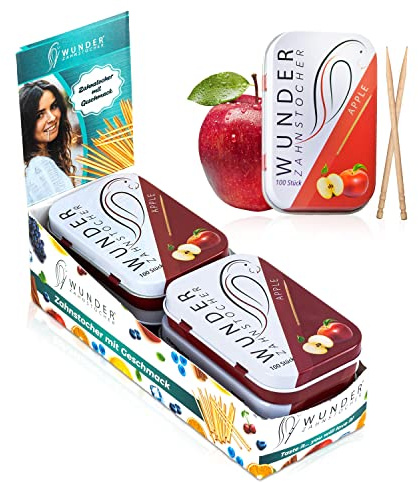 Wunder Zahnstocher Display (6er Pack) - Zahnstocher mit Geschmack | hilft gegen Mundgeruch - frischer Atem mit Aromatisierte Zahnstocher - Zuckerfrei