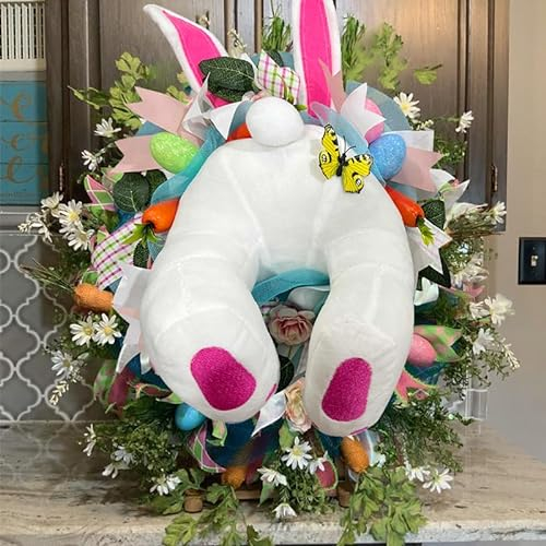 Gesuter Osterhasen Kranz Für Haustür, Osterhasen Girlanden, Osterhasen Hintern Mit Ohren, Plüsch Tür Girlanden Dekorationen, Frühlings Willkommens