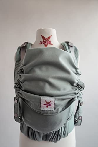KOKADI Babytrage Flip Just (Babysize) – Ergonomisch, sicher & anpassbar, handgefertigt aus 100% Bio-Baumwolle – Ab Geburt bis 15 kg, einfach anzulegen, ideal für den täglichen Gebrauch – Mint