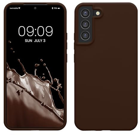 kwmobile Cover per Samsung Galaxy S22 Plus Custodia - Back Case per Smartphone in Silicone TPU - Protezione Gommata - cioccolato fondente