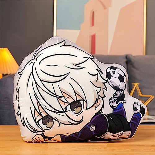 Blue Lock Seishiro Nagi Figures Plush - Anime Cartoon Plush Cute Soft PP Cotton Stuffed 45CM Peripheral Gift Collectible for Girls and Boys (17.7 Inch, Seishiro Nagi)