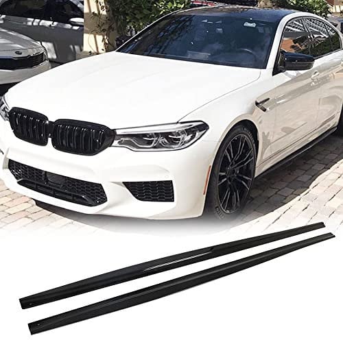 Glänzend Schwarz Seitenschweller für BMW 5er G30 540i M Sport F90 M5 2017-2019 Fiberglas Limousine unter Türschweller Volant Verlängerungslippe