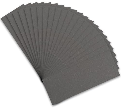 STEBRUAM Profi Schleifpapier Set 800 Körnung, 21 Stück Nass und Trocken Schleifpapier für Auto/Holzmöbel/Stein/Lack/Metall/Glas, 23 x 9 cm Schmirgelpapier