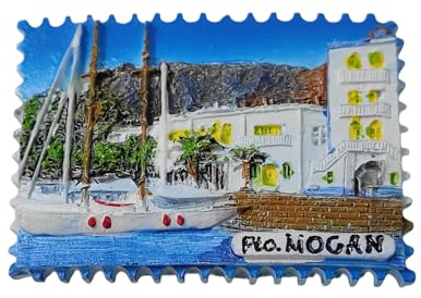 3D Puerto Mogan Gran Canaria Spanien Kühlschrankmagnet Reise Souvenir Kühlschrank Dekoration Magnetischer Aufkleber Handbemalt Handwerk