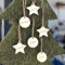 Christbaumschmuck personalisiert Weihnachtsbaum Anhänger Set 6Stk. Weihnachten Geschenk Deko mit Wunsch Name aus Holz Hochzeit Servietten