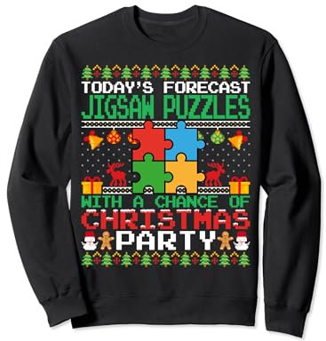 Jigsaw Puzzles Christmas Party Jigsaw Puzzles Lover Xmas Sweatshirt