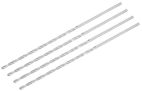 TA-VIGOR 4Pcs 3mm Extra Long Twist Drill Bits, 160mm Length High-Speed Steel HSS Straight Shank Spiral Drill Bits for Wood Metal Aluminum Plastic