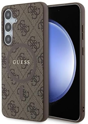 Guess GUHMS24MG4GFRW Hülle für S24+ S926 braun hardcase 4G Collection Leather Metal Logo