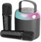 Karaoke Toys for Kids and Adults with 2 Microphones, Portable Karaoke Machine with LED Lights and Variable Sound Effects, 3-18 Years Kids Boys Girls Family Birthday Party (black)