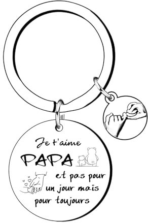 KJKJKJ Cadeau de Fête Des Pères et Noël - Porte-clés Papa - Cadeaux d'Anniversaire et de Famille (3)