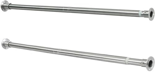Ausziehbare Kleiderstange, 38-99cm Garderoben-Stange der Kleiderbügel aus Edelstahl Verstellbarer Kleiderschrank Kleiderstange für Schlafzimmer Silber/2Stück