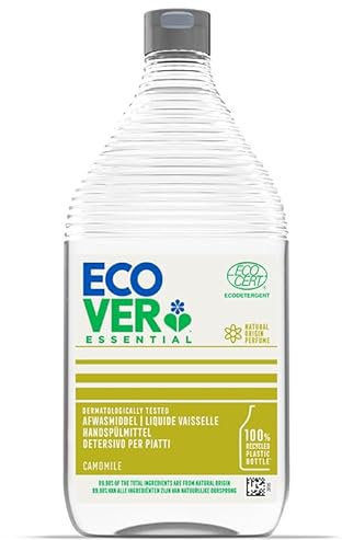 Ecover Essential Liquide Vaisselle, Élimine la Graisse et la Saleté, Ingrédients d'Origine Naturelle, Parfum Camomille, Bouteille de 950ml