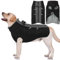 Hjyokuso Hundemantel Wasserdicht, Hundejacke Winter, Hundemantel Mit Geschirr Für Kleine Mittelgroße Grosse Hunde, Winddichte Wintermantel Hund Mit Reflektorstreifen Und ReißVerschluss - XL