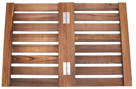 Ejoyous Tapis de Douche et de Sol en Bambou, Pliable, Antidérapant, Imperméable, Design Ventilé, Pour Salle de Bain Intérieure/Extérieure, Sauna, Spa, Piscine, Balcon, Marron, 59 x 41.2 cm